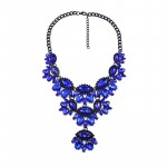 Sapphire Hand Painted Crystal Bloom Necklace